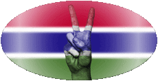 Drapeaux Afrique Gambie Ovale 01 