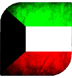 Drapeaux Asie Koweït Carré 