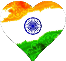 Fahnen Asien Indien Herz 