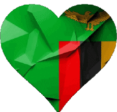 Flags Africa Zambia Heart 