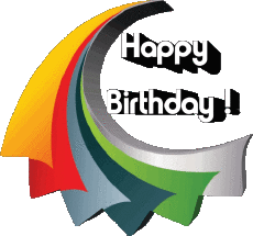 Mensajes Inglés Happy Birthday Abstract - Geometric Fondo transparente 019 