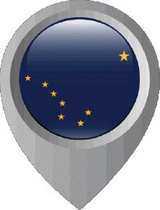 Flags America U.S.A - States Alaska Location Pin 