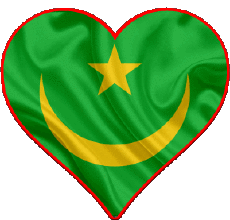 Fahnen Afrika Mauretanien Herz 