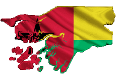 Drapeaux Afrique Guinée Bissau Carte 