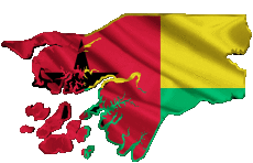 Flags Africa Guinea Bissau Map 