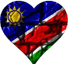 Banderas África Namibia Corazón 
