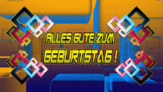 Nachrichten Deutsche Alles Gute zum Geburtstag Zusammenfassung - geometrisch Animierter Hintergrund 002 