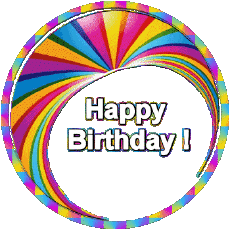 Nachrichten Englisch Happy Birthday Abstract - Geometric Transparenter Hintergrund 001 