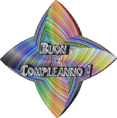 Messagi Italiano Buon Compleanno Astratto - Geometrico Sfondo trasparente 018 