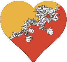 Fahnen Asien Bhutan Verschiedene 