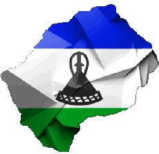 Drapeaux Afrique Lesotho Carte 