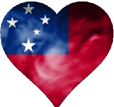 Banderas Oceanía Samoa Corazón 