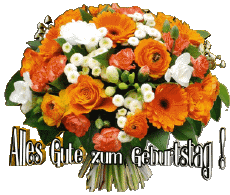 Messages Allemand Alles Gute zum Geburtstag Blumen Fond Transparent 006 