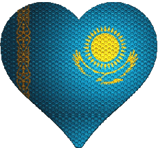 Banderas Asia Kazajstán Corazón 