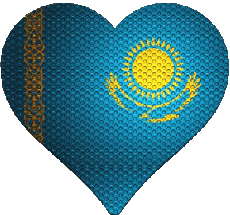 Drapeaux Asie Kazakstan Coeur 