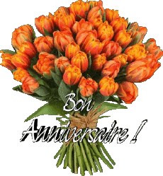 Nachrichten Französisch Bon Anniversaire Floral 012 