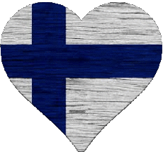 Bandiere Europa Finlandia Cuore 