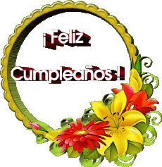 Messages Spanish Feliz Cumpleaños Floral Transparent Background 018 