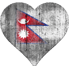 Bandiere Asia Nepal Cuore 
