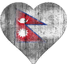 Flags Asia Nepal Heart 