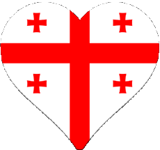 Flags Asia Georgia Heart 