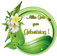 Messages Allemand Alles Gute zum Geburtstag Blumen Fond Transparent 011 
