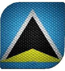 Drapeaux Amériques Sainte Lucie Carré 