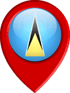 Fahnen Amerika St. Lucia Standort-Pin 