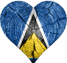Flags America St. Lucia Heart 