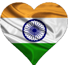 Bandiere Asia India Cuore 