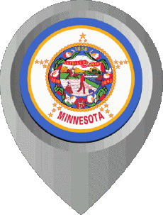 Flags America U.S.A - States Minnesota Location Pin 