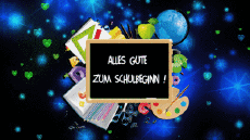 Messages Allemand Alles Gute zum Schulbeginn Fond Animé 008 