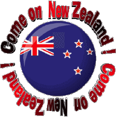 Messagi Inglese Come on New Zealand Map - Flag 
