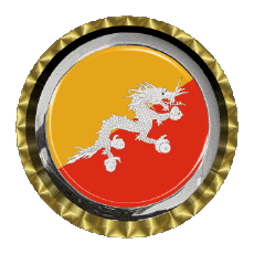Fahnen Asien Bhutan Rund - Ringe 