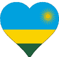 Flags Africa Rwanda Coeur 