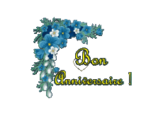 Messagi Francese Bon Anniversaire Floral Sfondo trasparente 002 