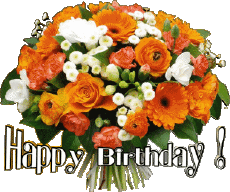 Messages Anglais Happy Birthday Floral 006 