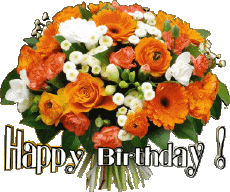 Nachrichten Englisch Happy Birthday Floral Transparenter Hintergrund 006 