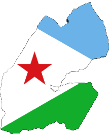 Banderas África Djibouti Mapa 