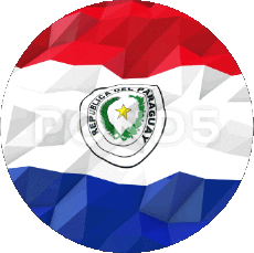 Drapeaux Amériques Paraguay Rond 