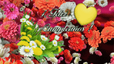 Nachrichten Spanisch Feliz Cumpleaños Floral Animierter Hintergrund 003 