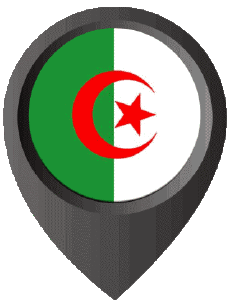 Flags Africa Algeria Location Pin 