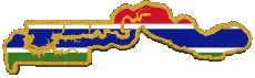 Banderas África Gambia Mapa 