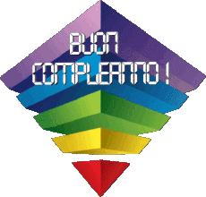 Messages Italien Buon Compleanno Astratto - Geometrico Fond Transparent 010 