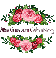 Messages German Alles Gute zum Geburtstag Blumen Transparent Background 014 