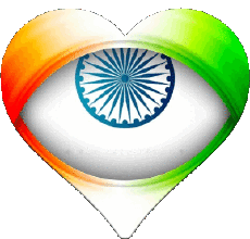 Bandiere Asia India Cuore 