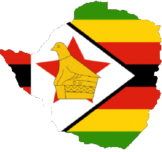 Drapeaux Afrique Zimbabwe carte 