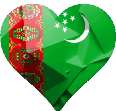 Bandiere Asia Turkmenistan Cuore 