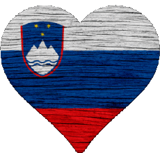 Drapeaux Europe Slovénie Coeur 