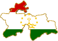 Fahnen Asien Tadschikistan Karte 